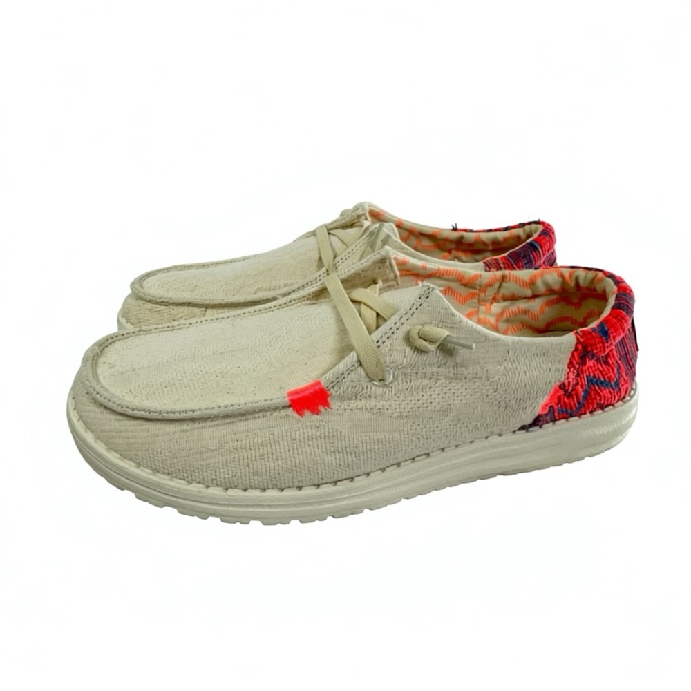 Hey Dude Women’s Wendy Funk Boho Pink Beige Slip-on Shoes